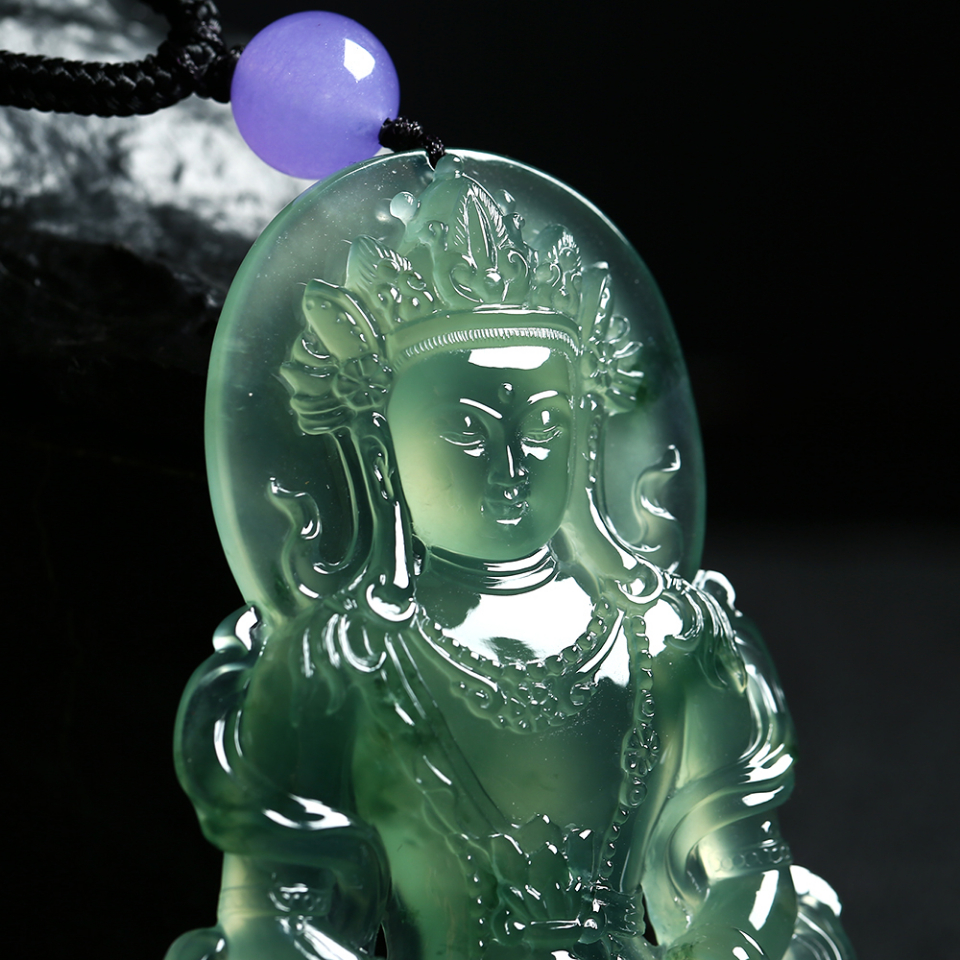 翡翠玉雕 绿度母