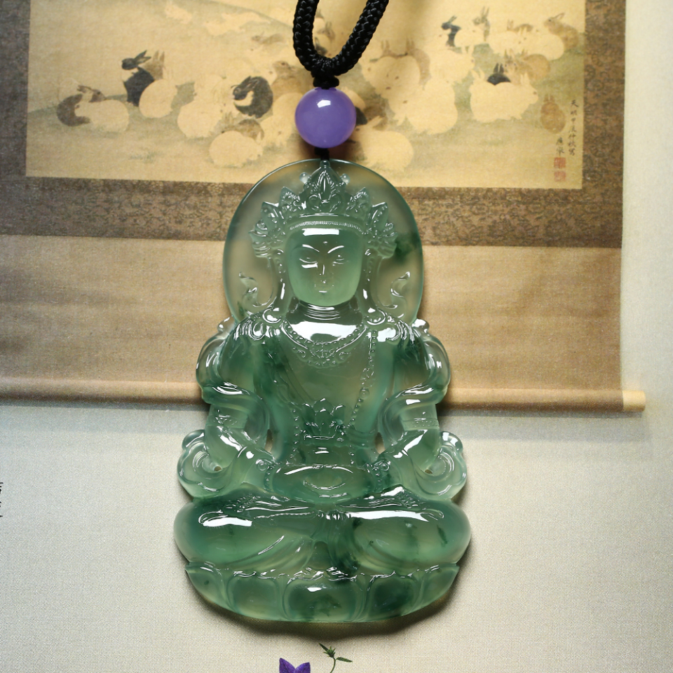 翡翠玉雕 绿度母