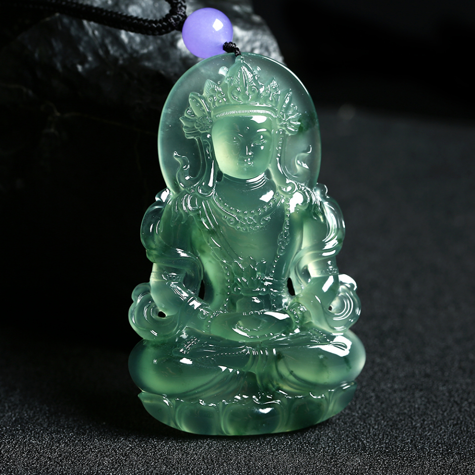 翡翠玉雕 绿度母