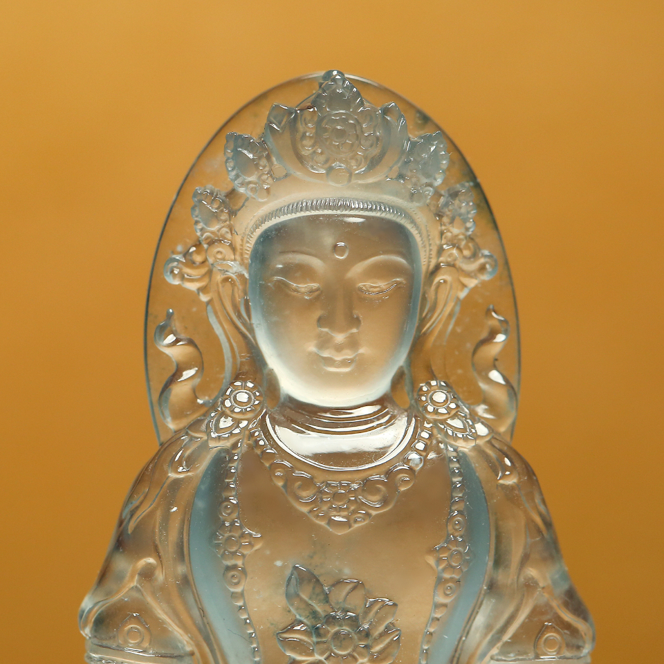 翡翠玉雕 白度母